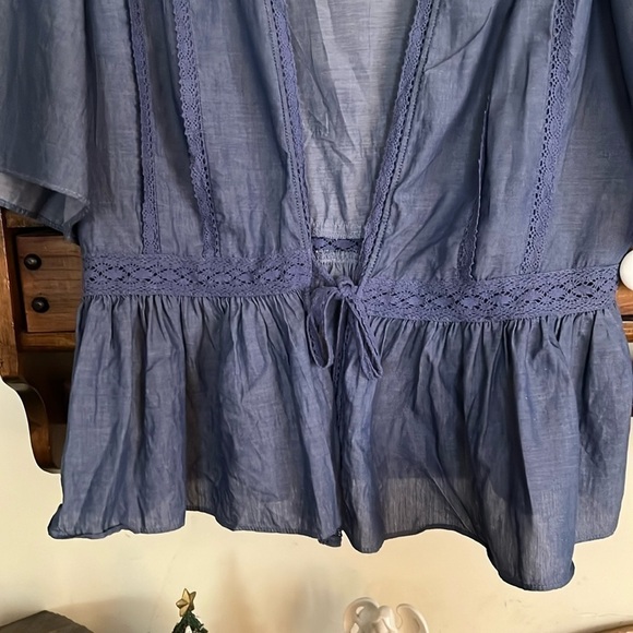 MATILDA JANE Hour By Hour Chambray Blue Denim Tie Waist Jacket, Size XS, EUC. - Picture 7 of 14